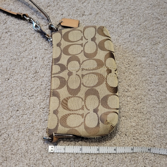 Coach Canvas Mini Purse Wristlet Signaure Sufflette Print - Picture 8 of 11